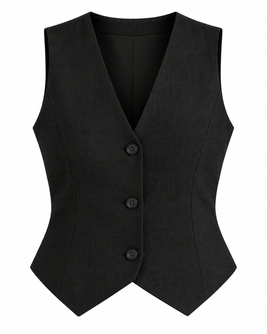 Midnight - Linen Vest Top - Tailored Button