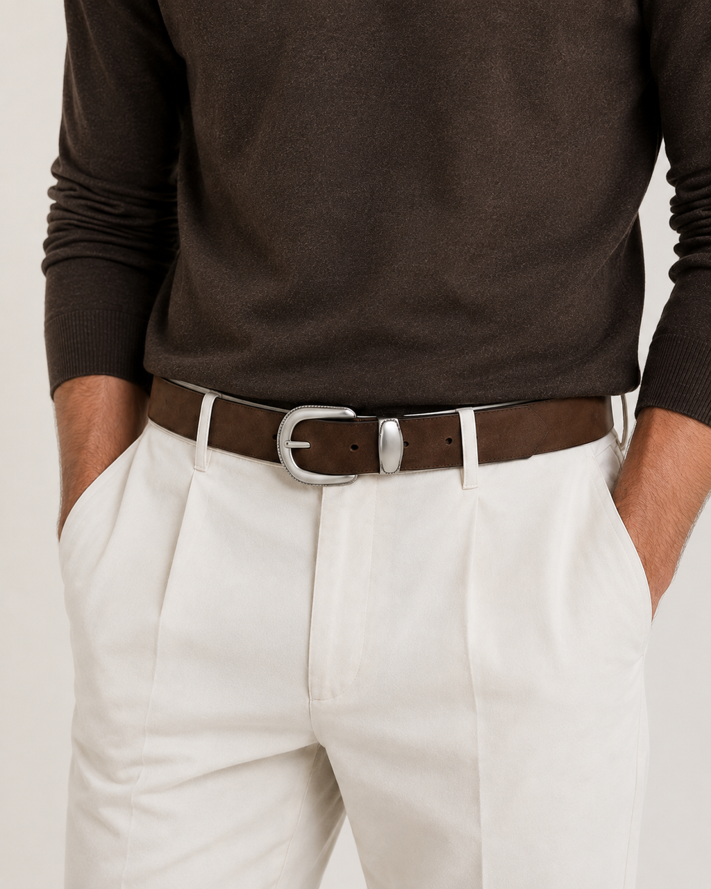 The Arizona Suede Belt - Chocolate Brown
