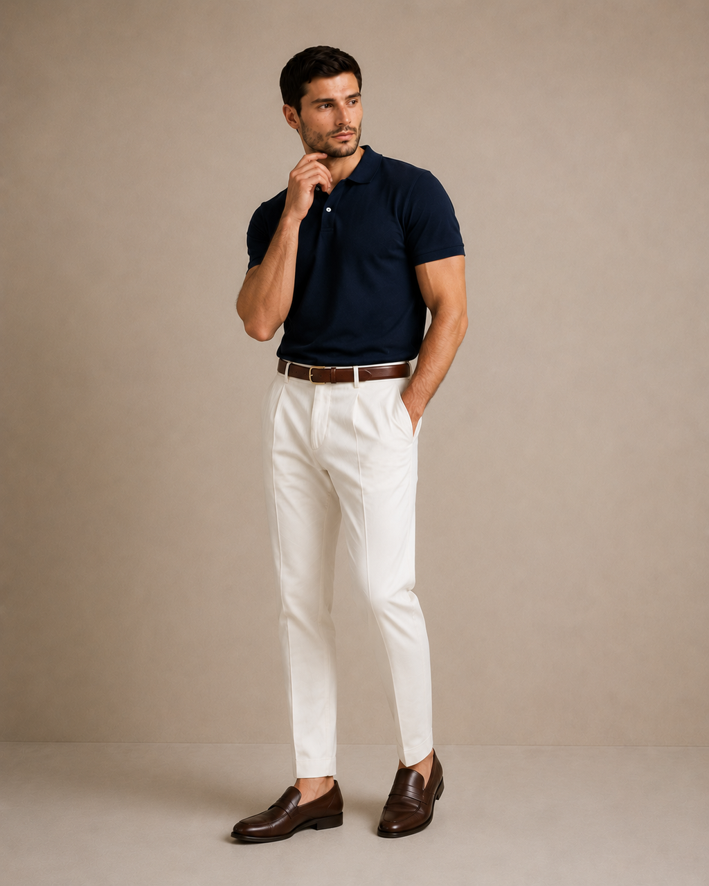 Navy - Knit Polo