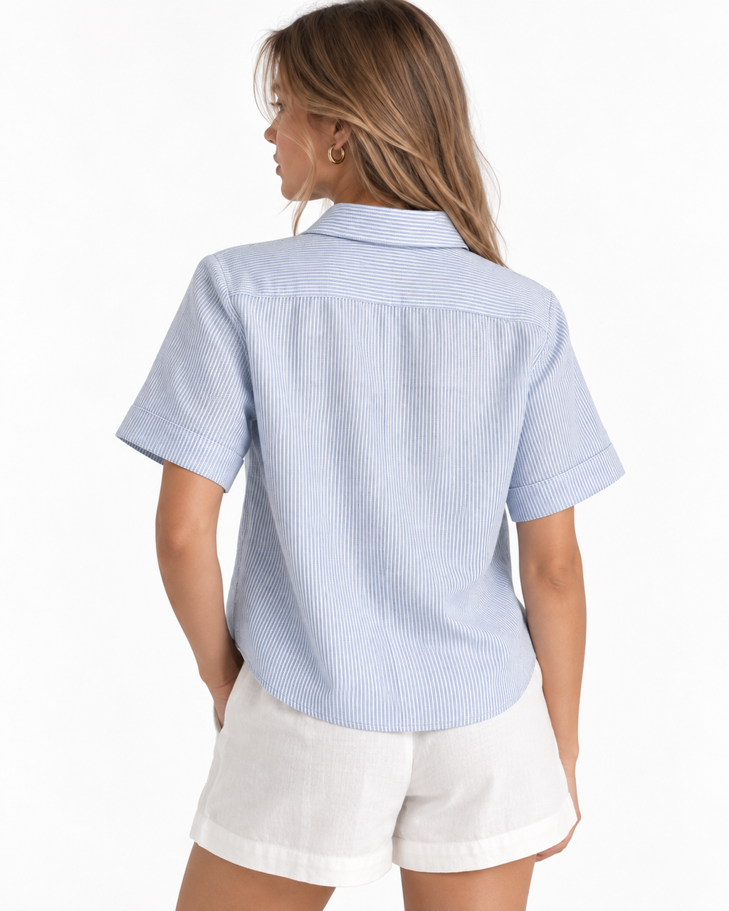 Powder Blue - Linen Popover Shirt