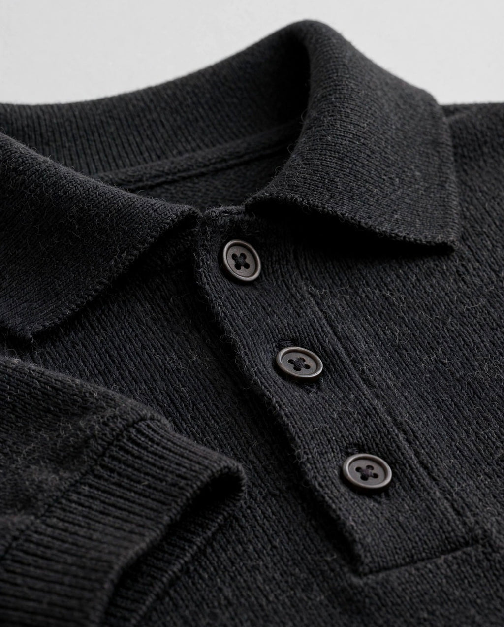 Midnight - Long Sleeve Knit Polo
