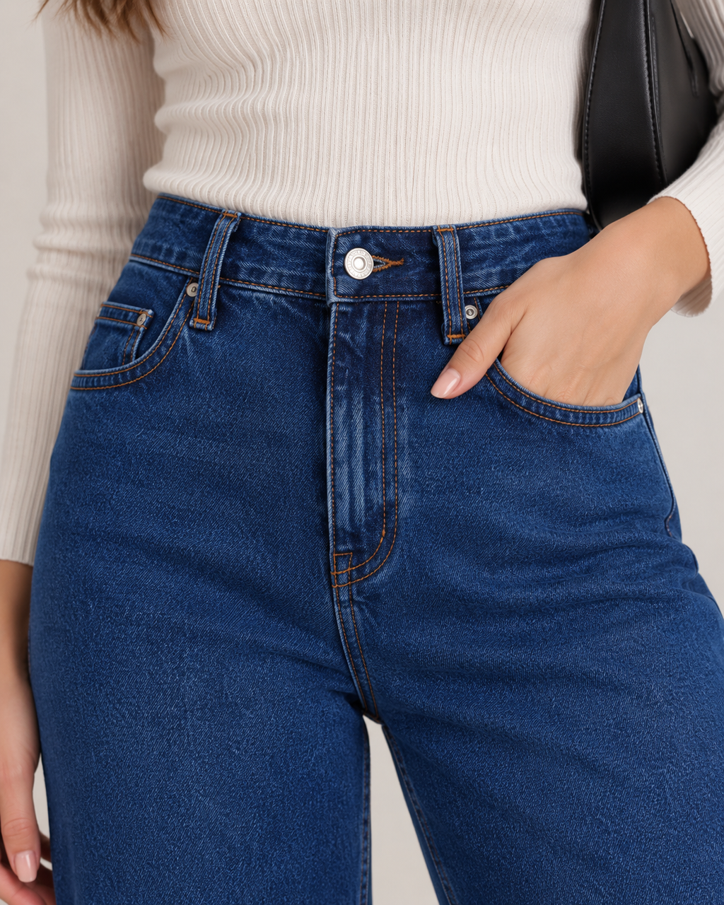 Dark Wash High Waisted Wide Leg Jeans