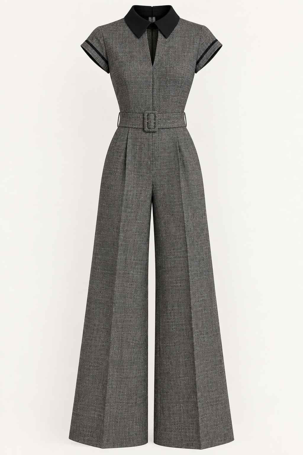 Slate Grey - Tailored Jumpsuit with Belt