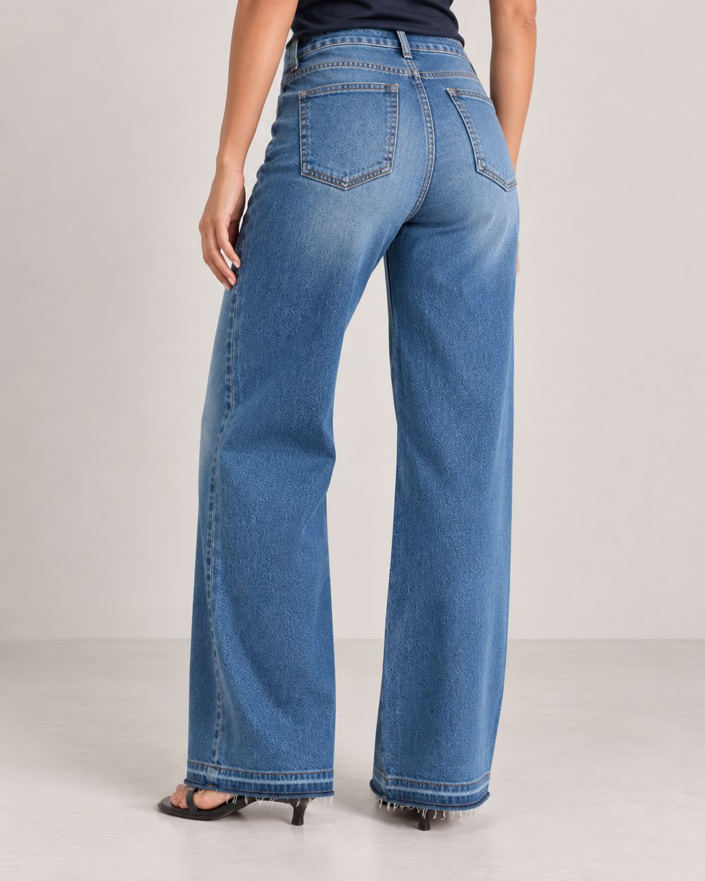 Medium Wash High Waisted Wide Leg Jeans