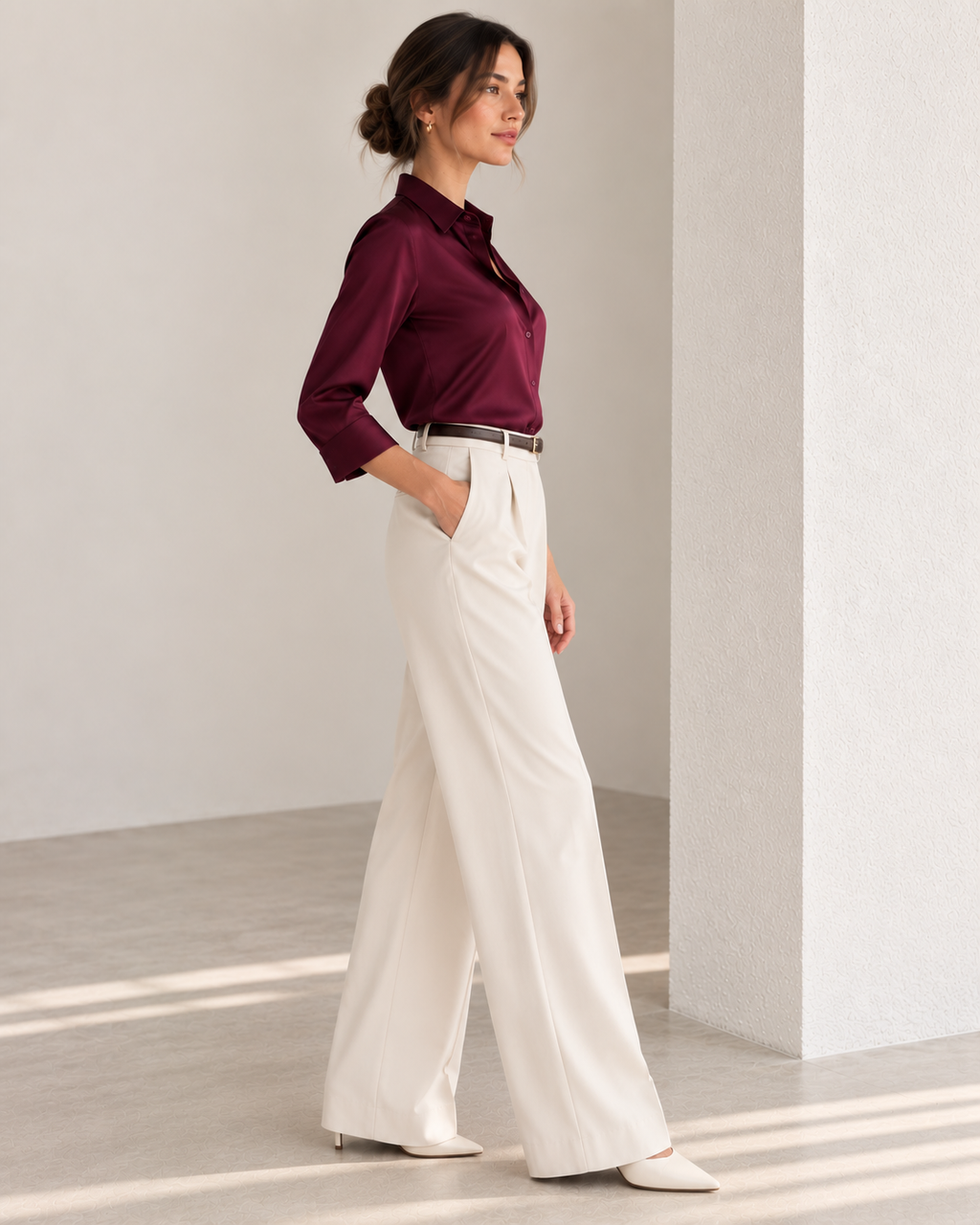 Oxblood - Silk Effect Blouse