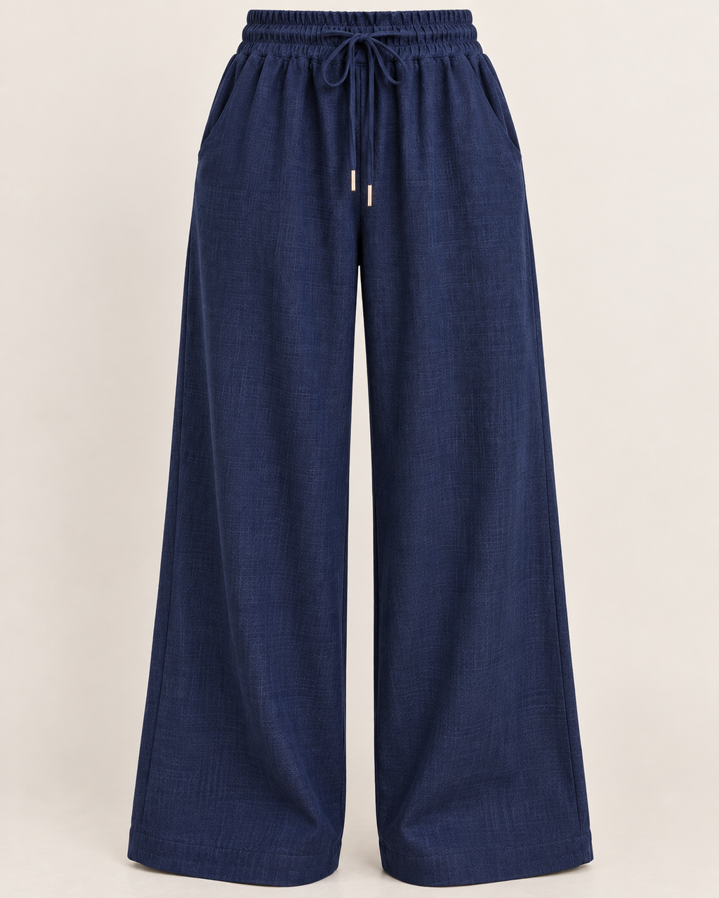 Navy - Linen Drawstring Pant