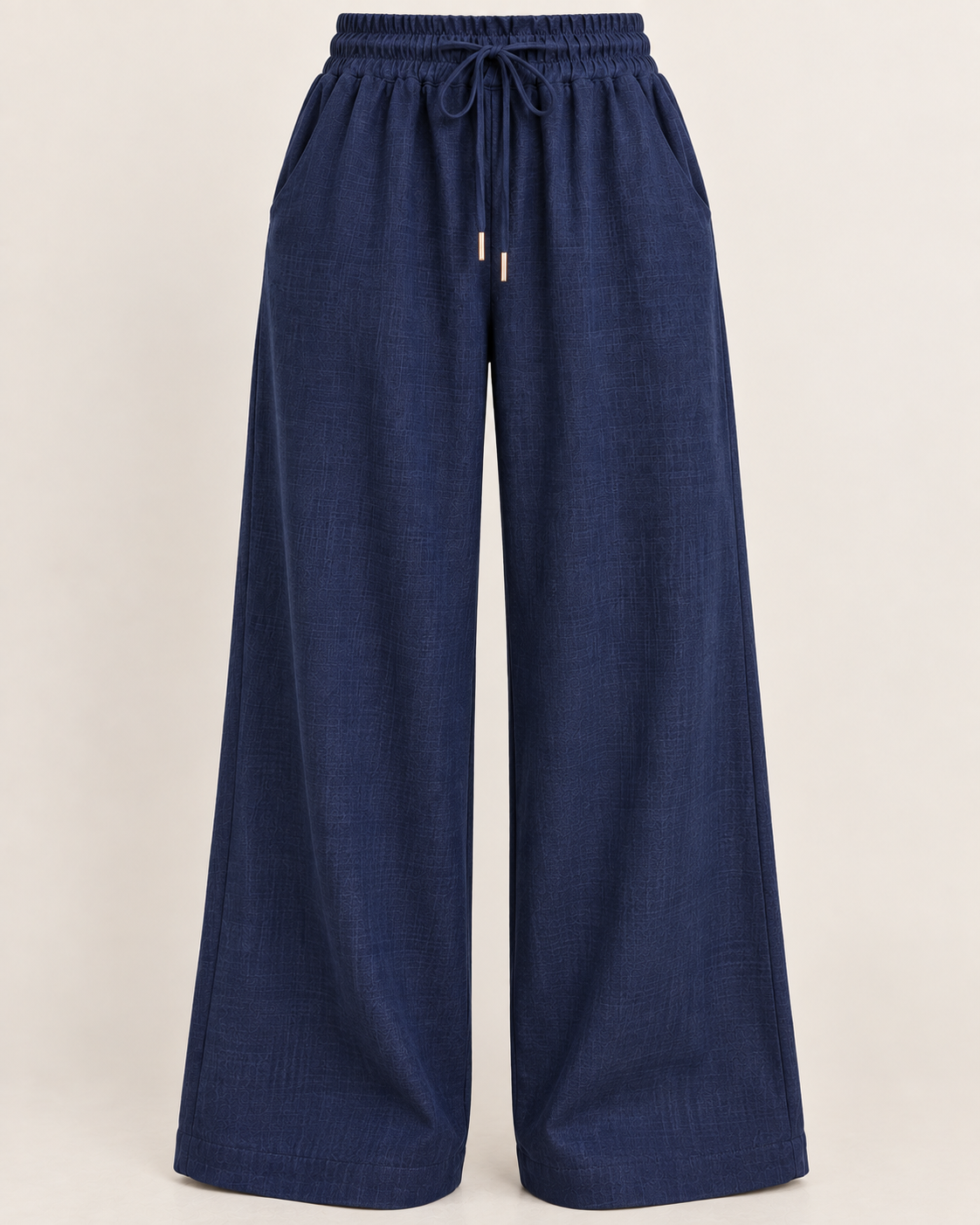 Navy - Linen Drawstring Pant