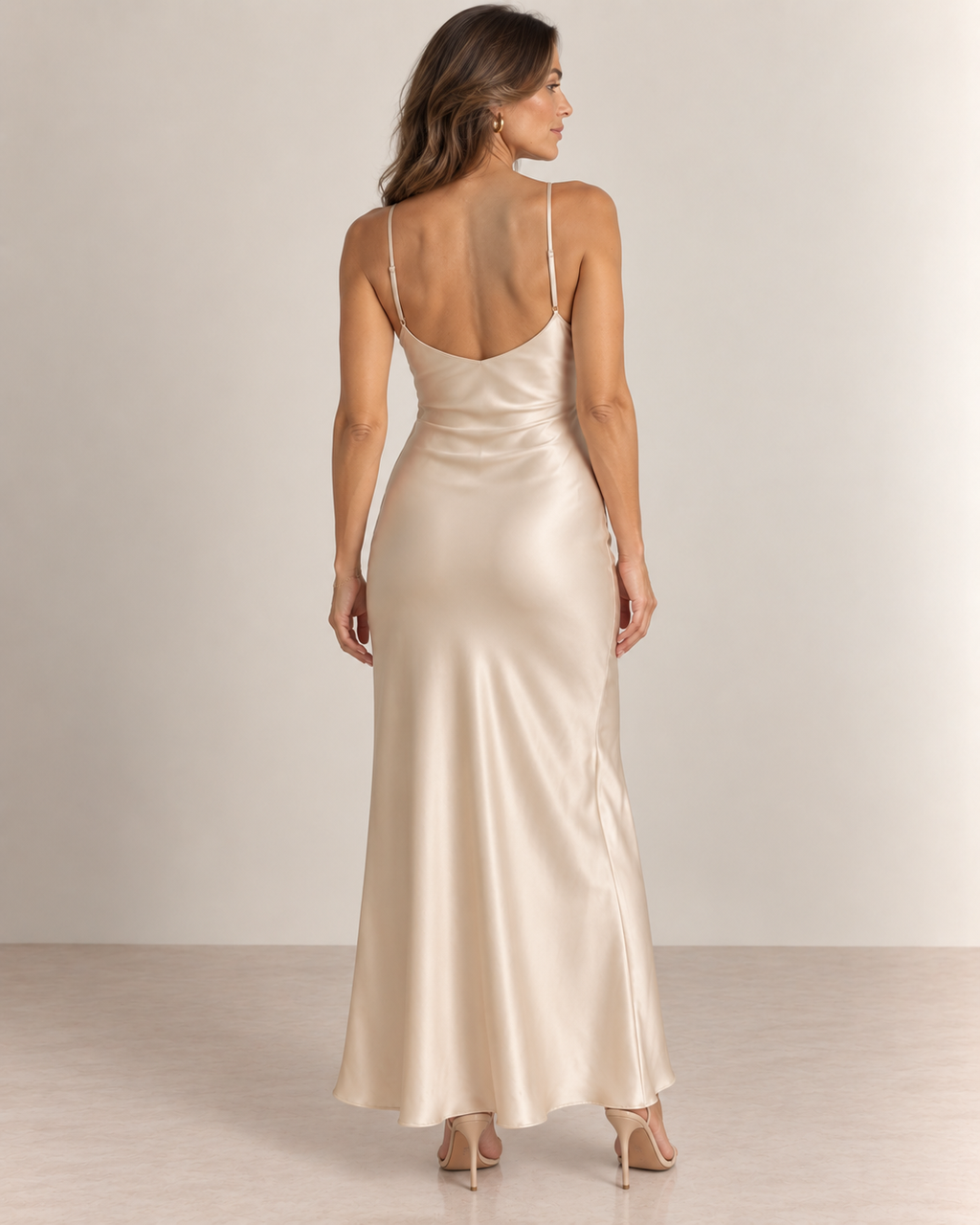 Luna Satin Slip Dress - Ecru