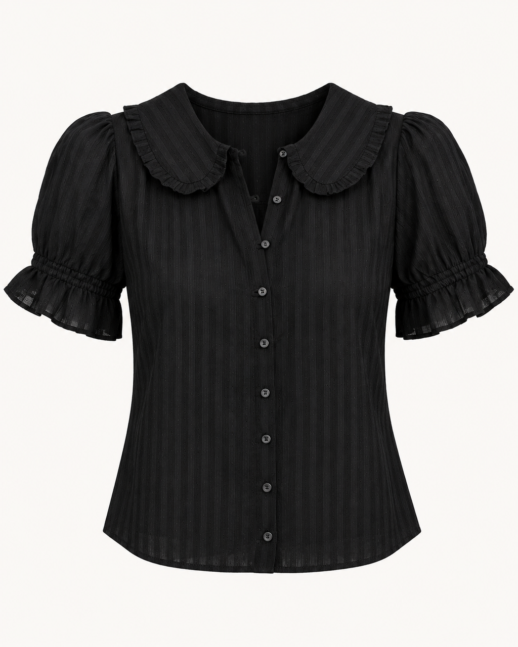 Midnight - Coquette Ruffle Collar Blouse