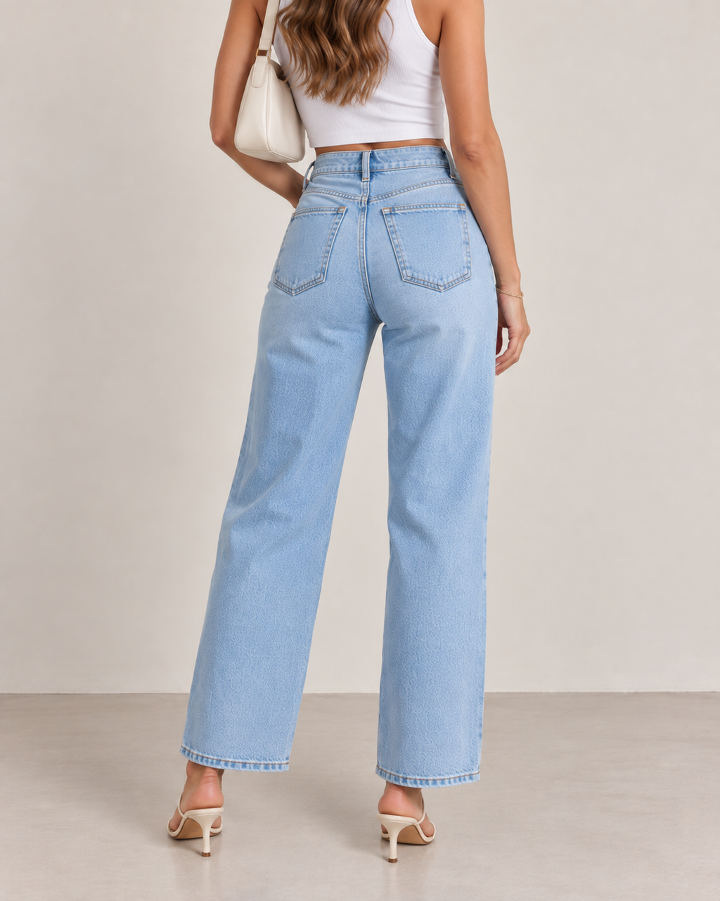 Light Wash High Waisted Wide Leg Jeans