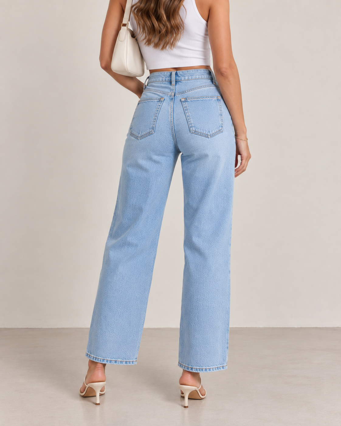 Light Wash High Waisted Wide Leg Jeans