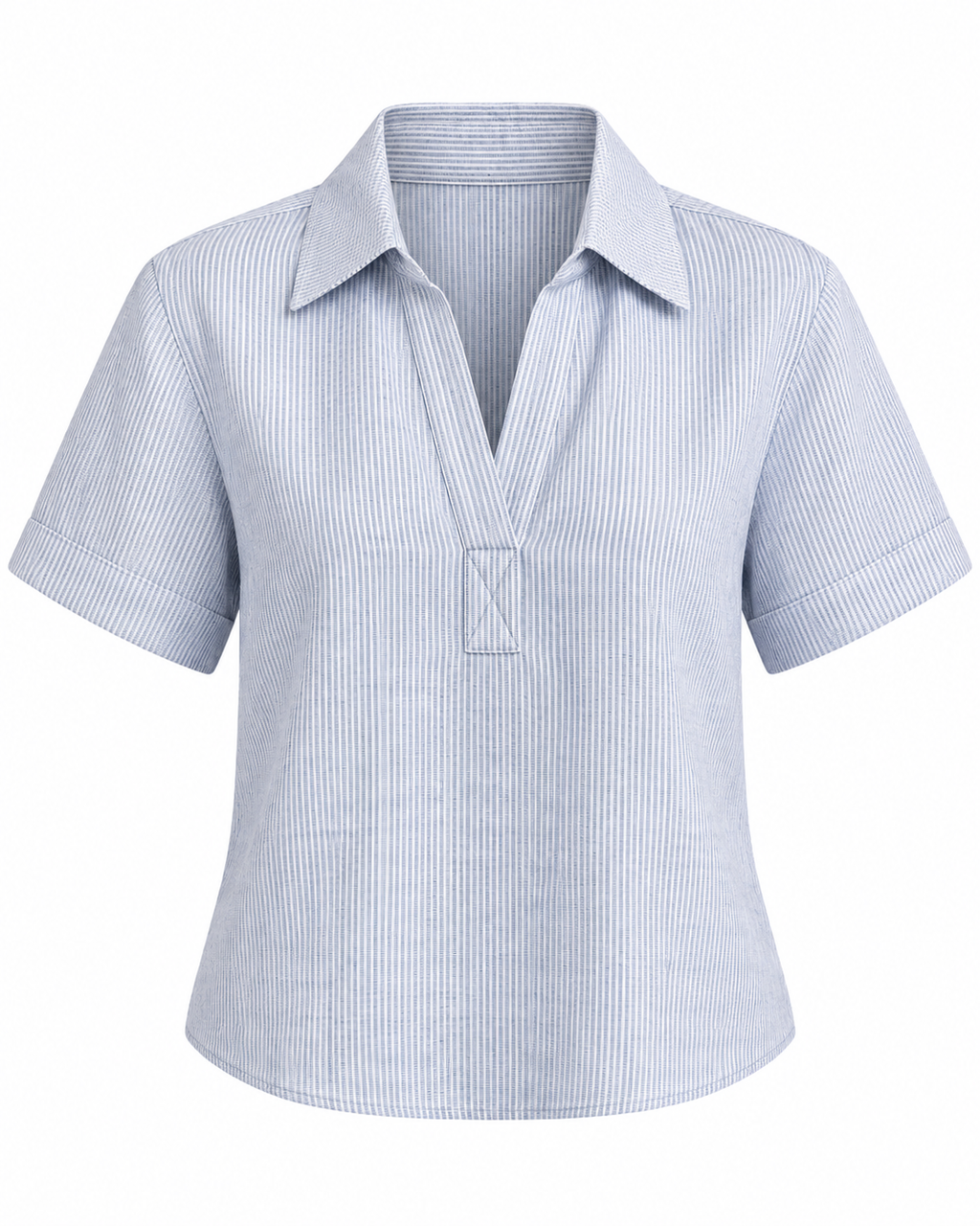 Powder Blue - Linen Popover Shirt