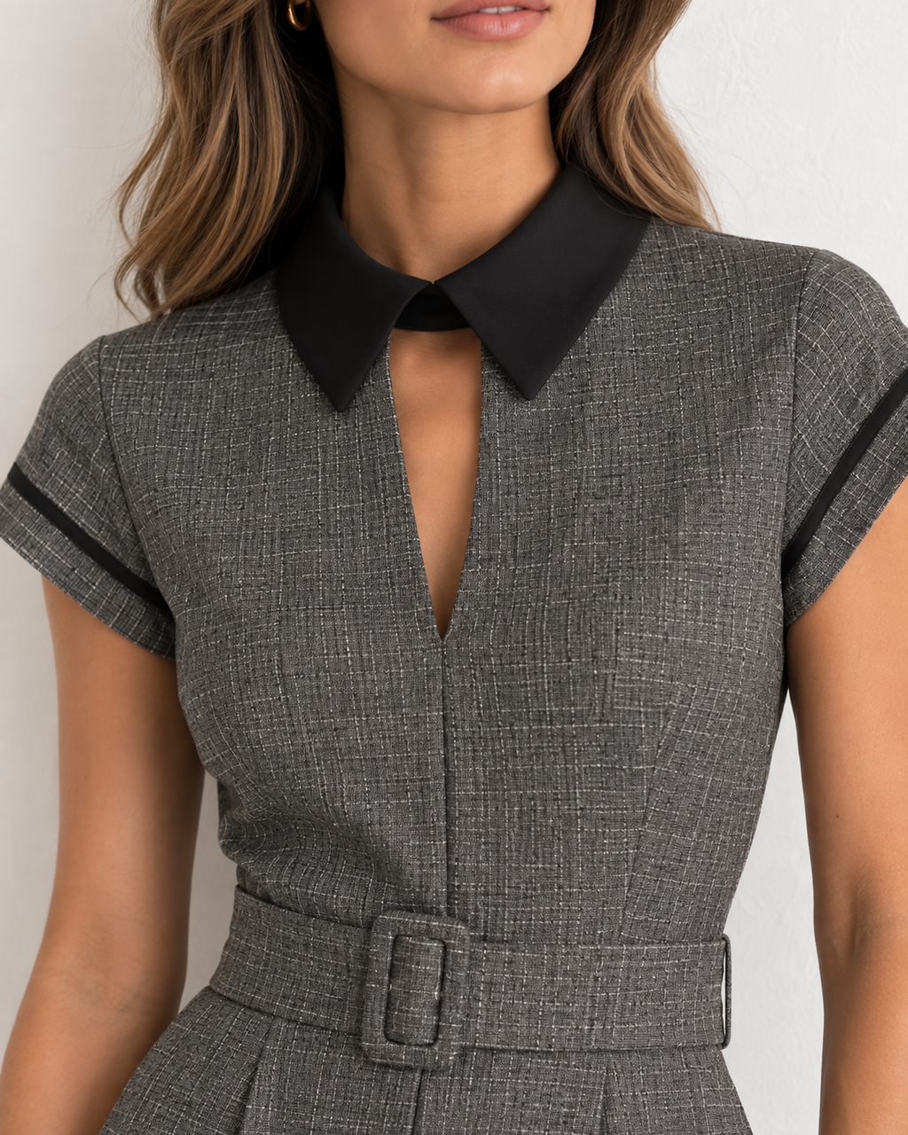 Slate Grey - Tailored Jumpsuit with Belt