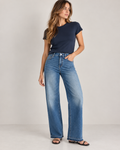 Medium Wash High Waisted Wide Leg Jeans