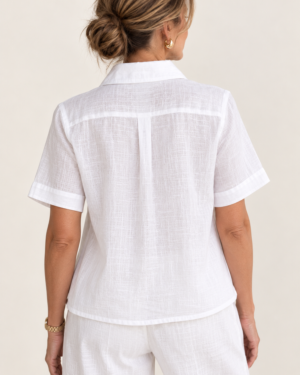 Cloud White - Linen Popover Shirt