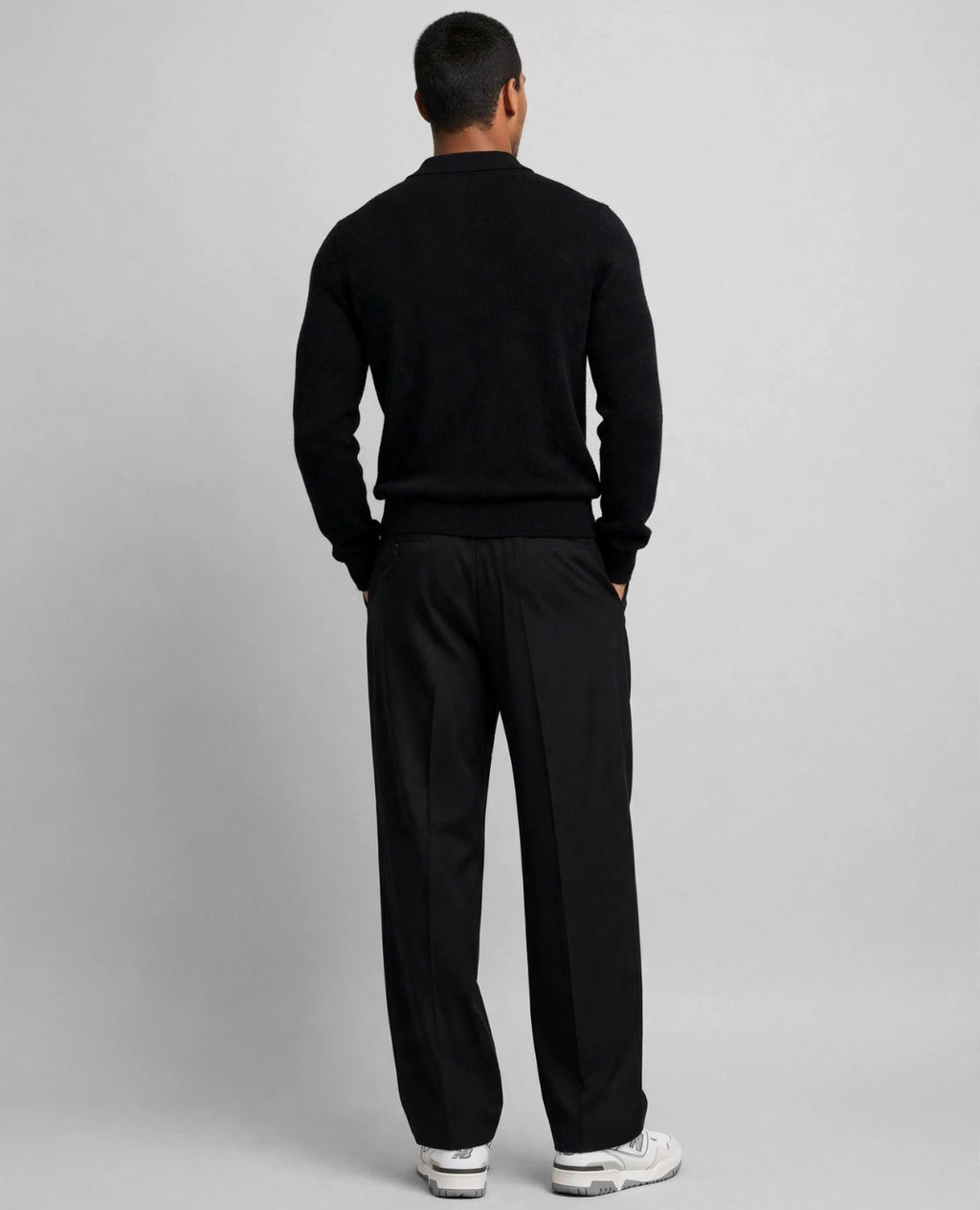 Midnight - Long Sleeve Knit Polo