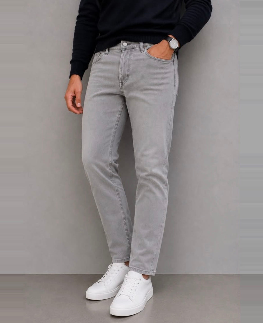Stone Grey - Straight Jean