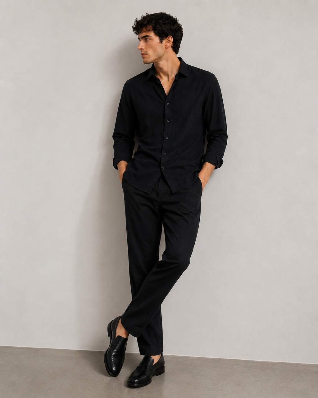 Noir - Linen Casual Shirt