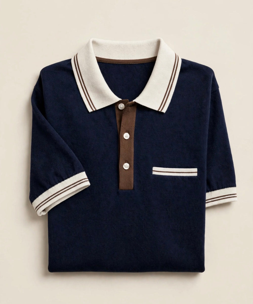 Croft Merino Polo - Ink Navy