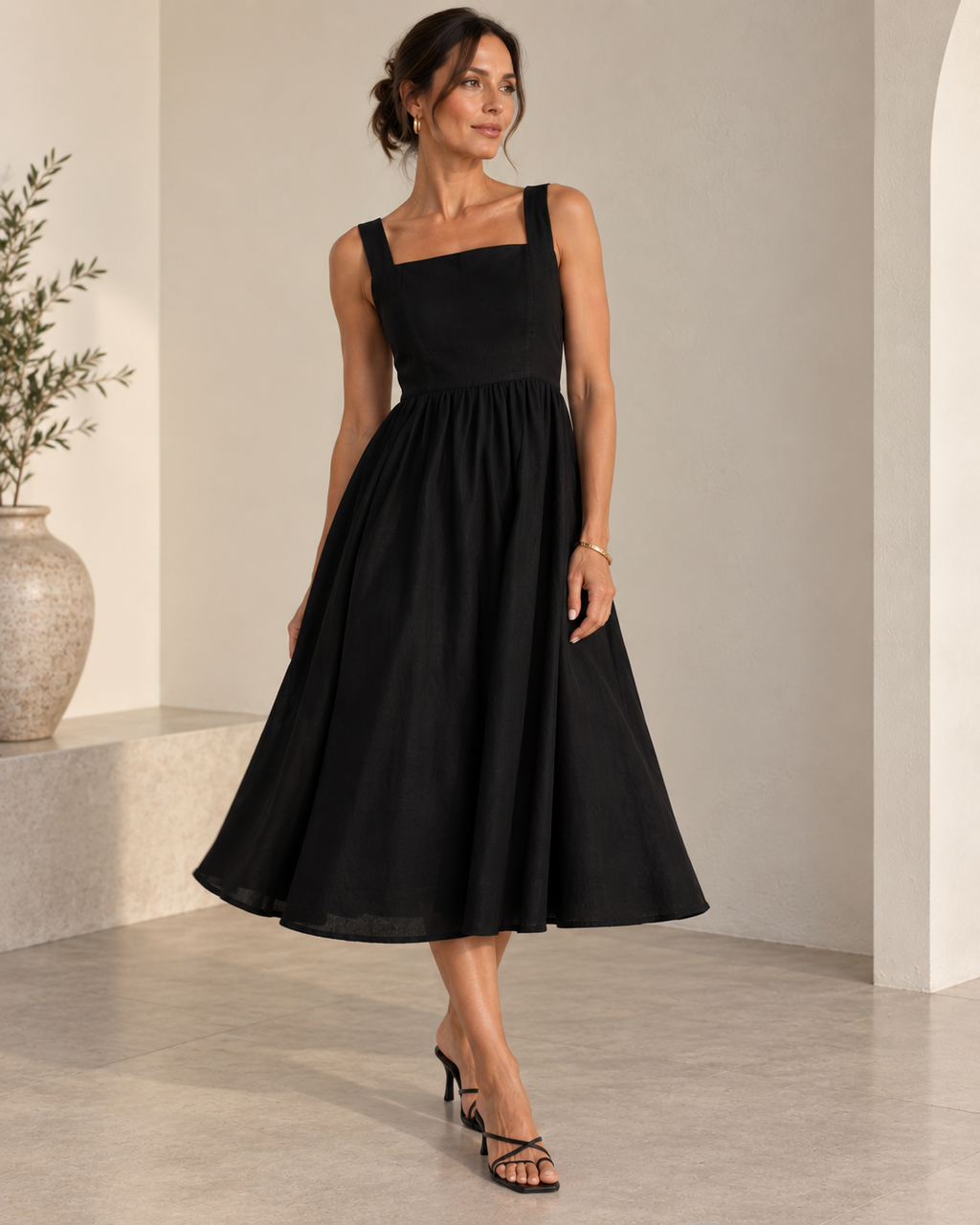 Mila Midi Dress - Black