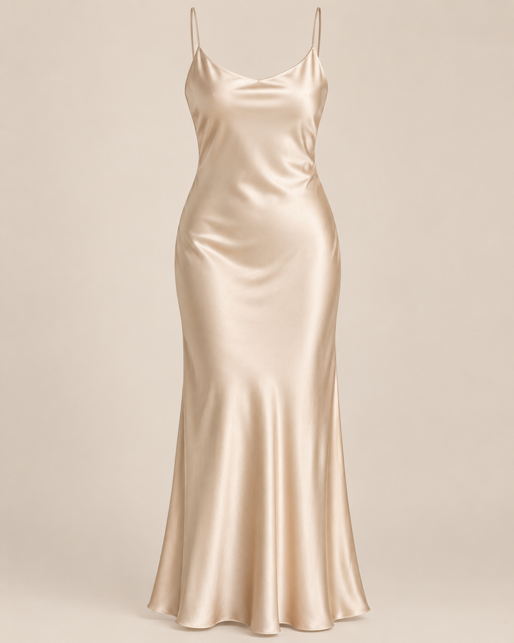 Luna Satin Slip Dress - Ecru