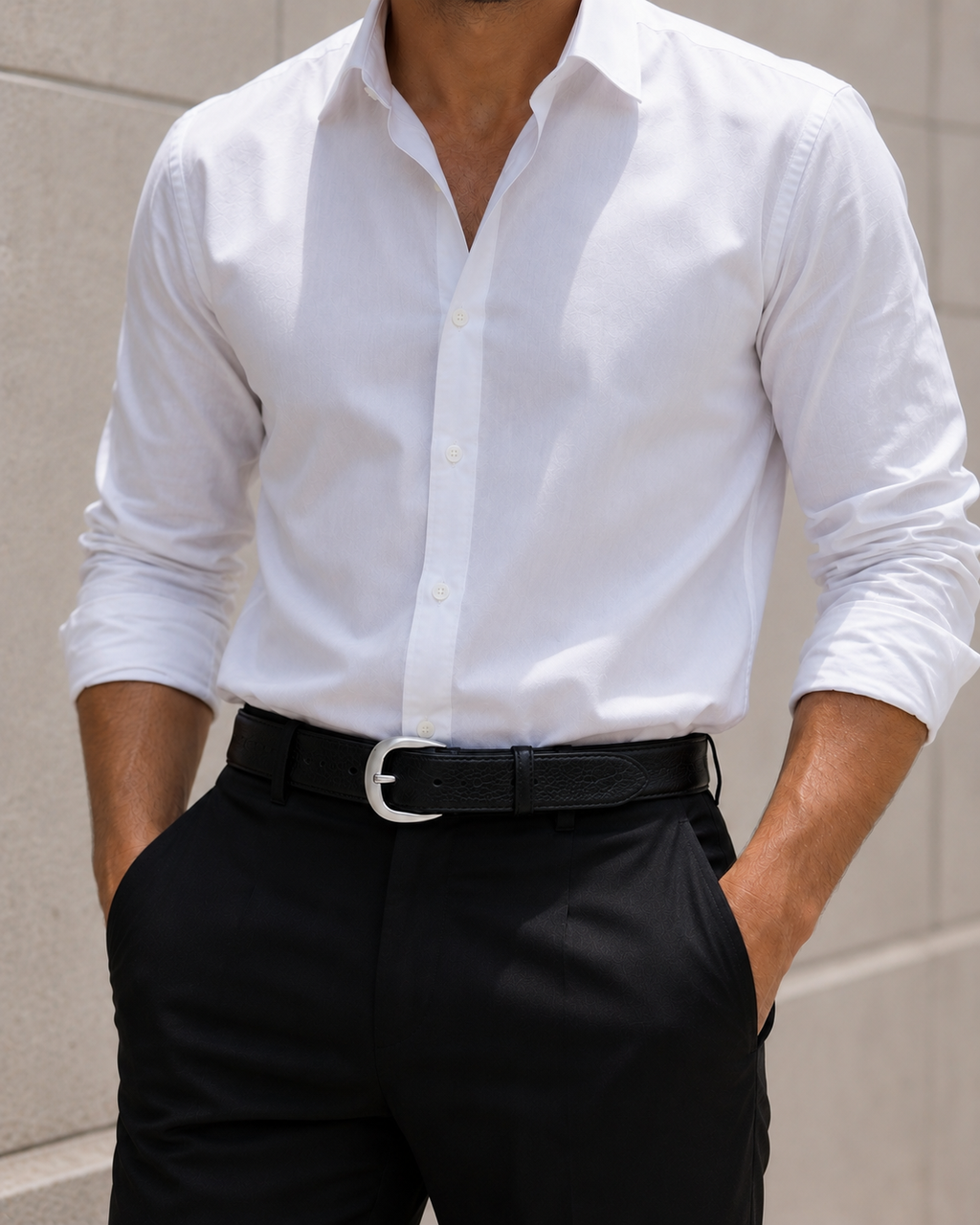 The Pierce Belt Leather in Black