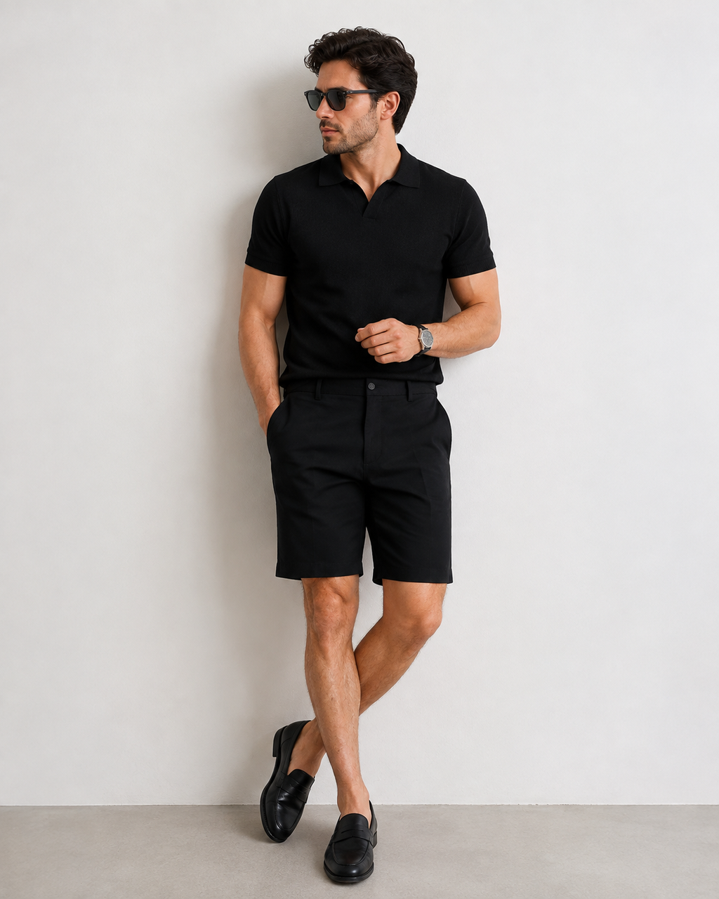 The Cartagena Short Tailored Chino in Black