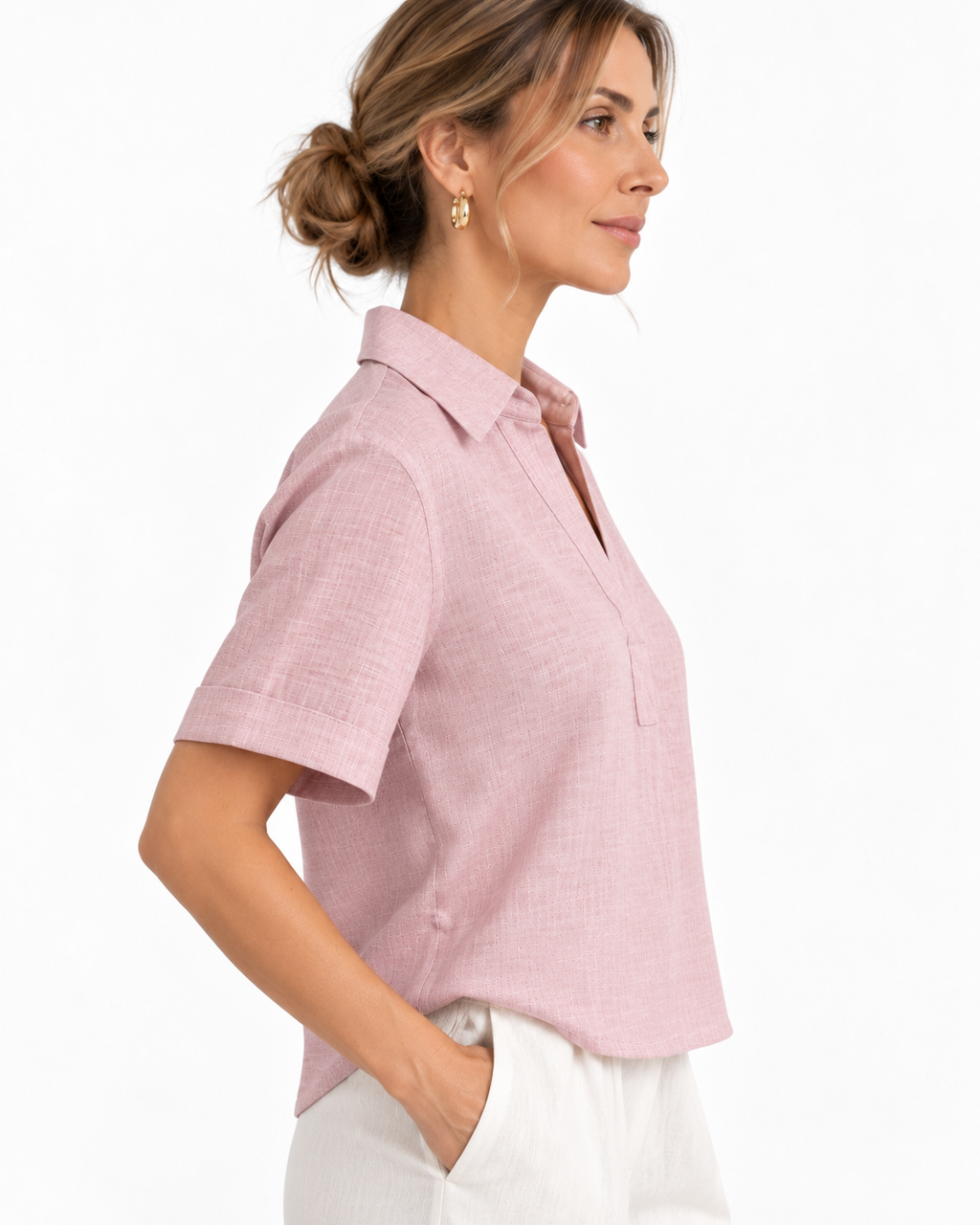 Blush - Linen Popover Shirt