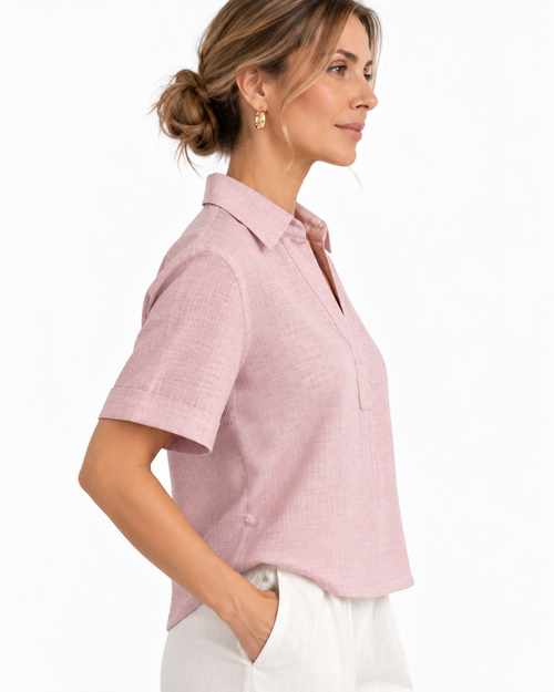 Blush - Linen Popover Shirt
