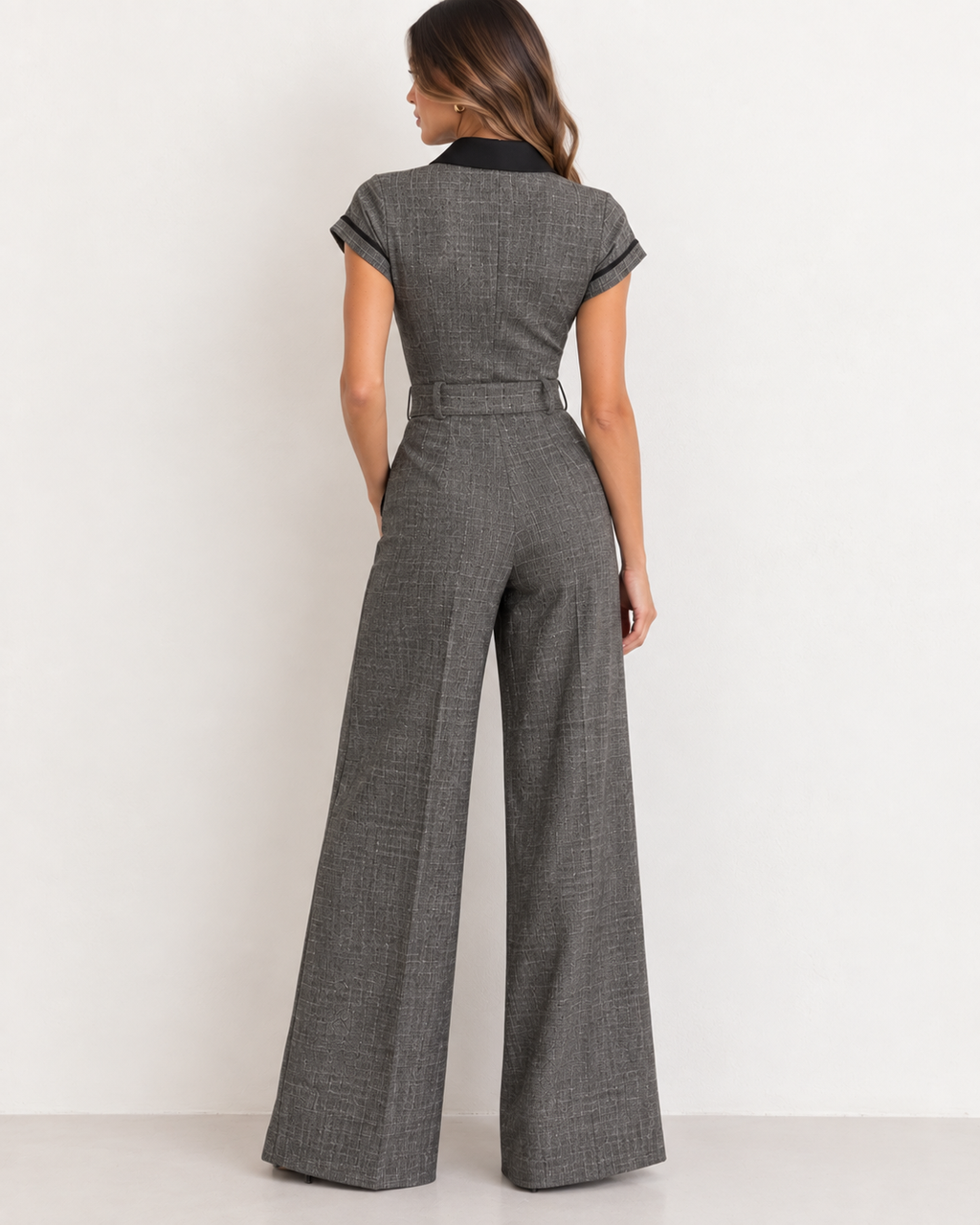Slate Grey - Tailored Jumpsuit with Belt