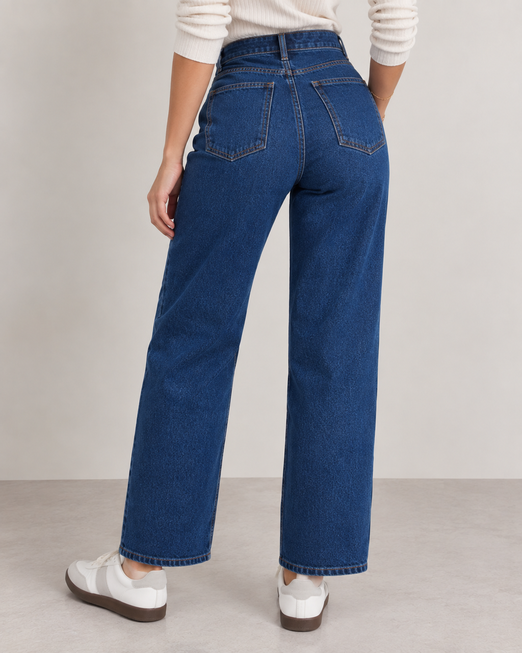 Dark Wash High Waisted Wide Leg Jeans