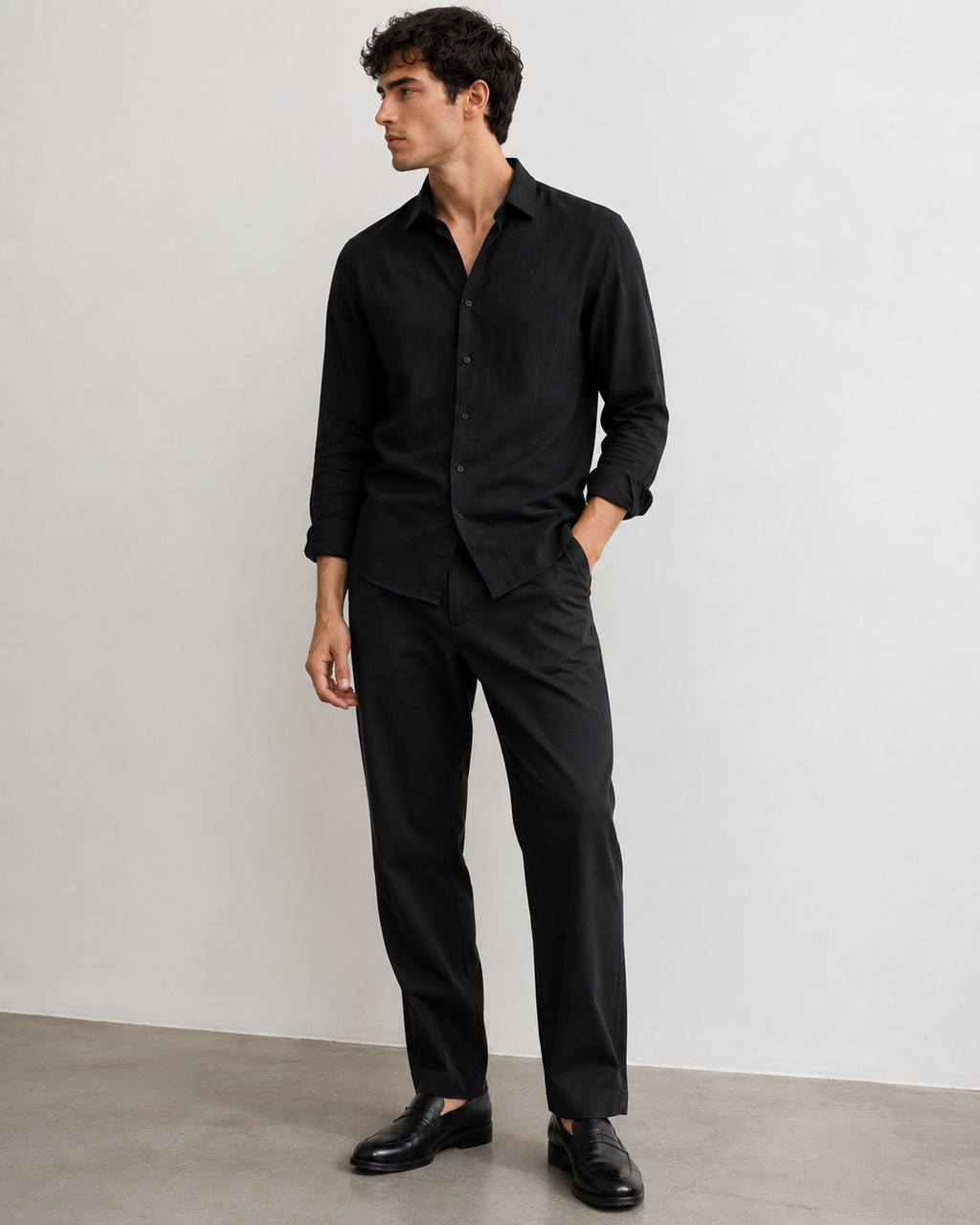 Noir - Linen Casual Shirt
