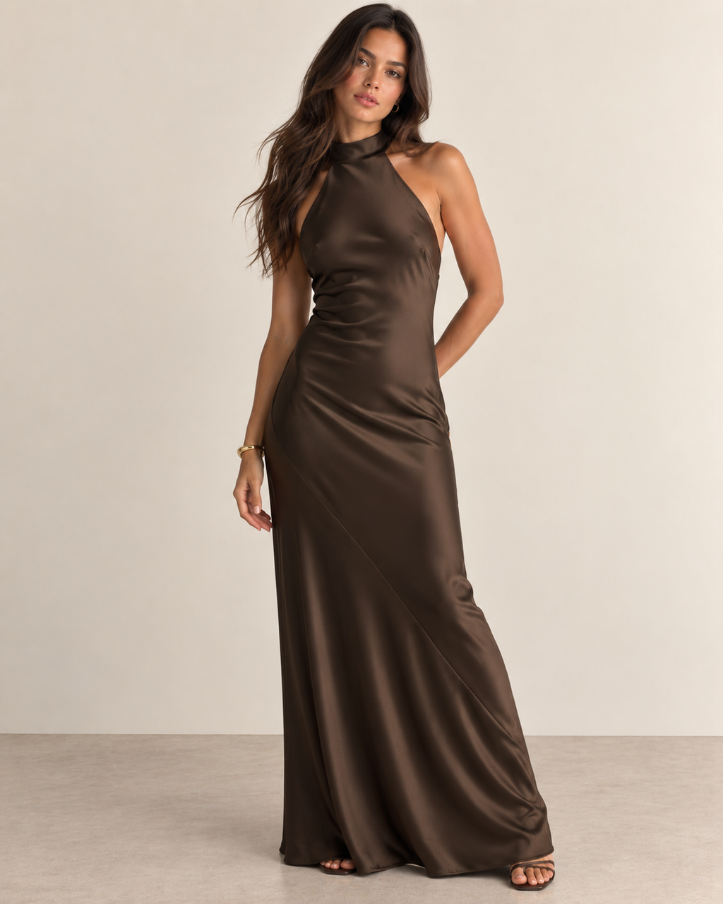 Gia Halter Dress - Espresso