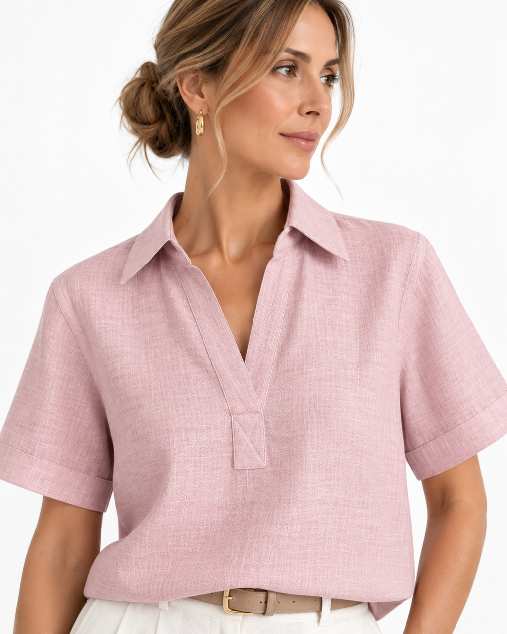 Blush - Linen Popover Shirt