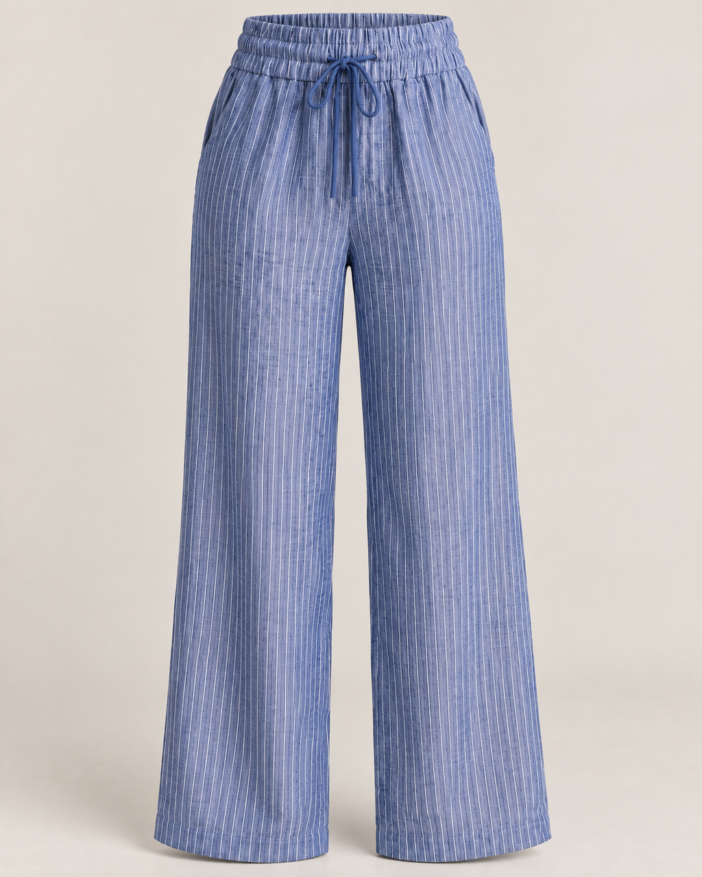 Paris - Linen Stripe Pant in Blue Stripe