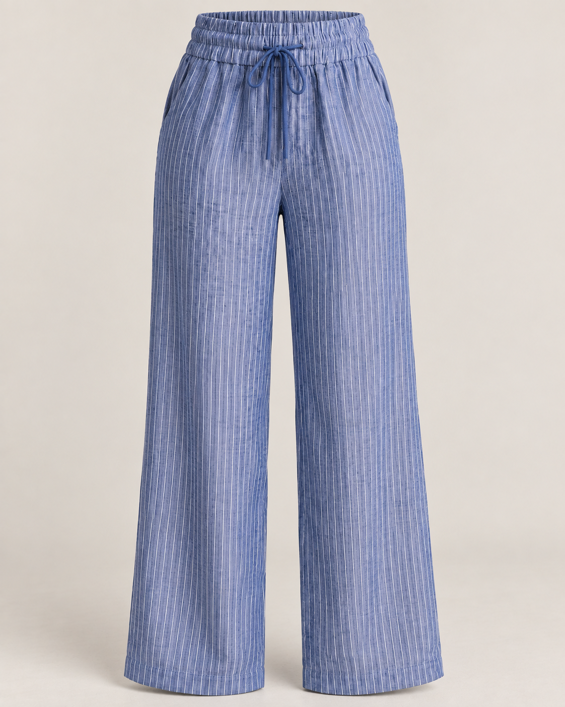 Paris - Linen Stripe Pant in Blue Stripe