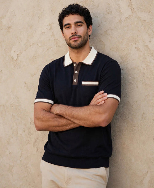 Croft Merino Polo - Ink Navy