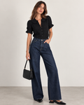 Midnight - Coquette Ruffle Collar Blouse
