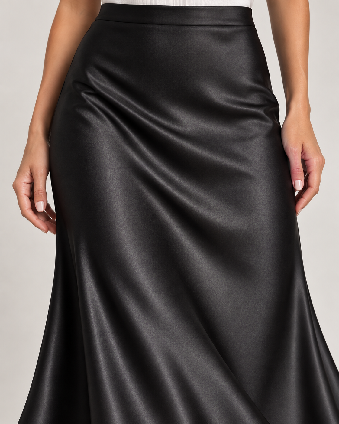 Midnight - Satin Slip Midi Skirt