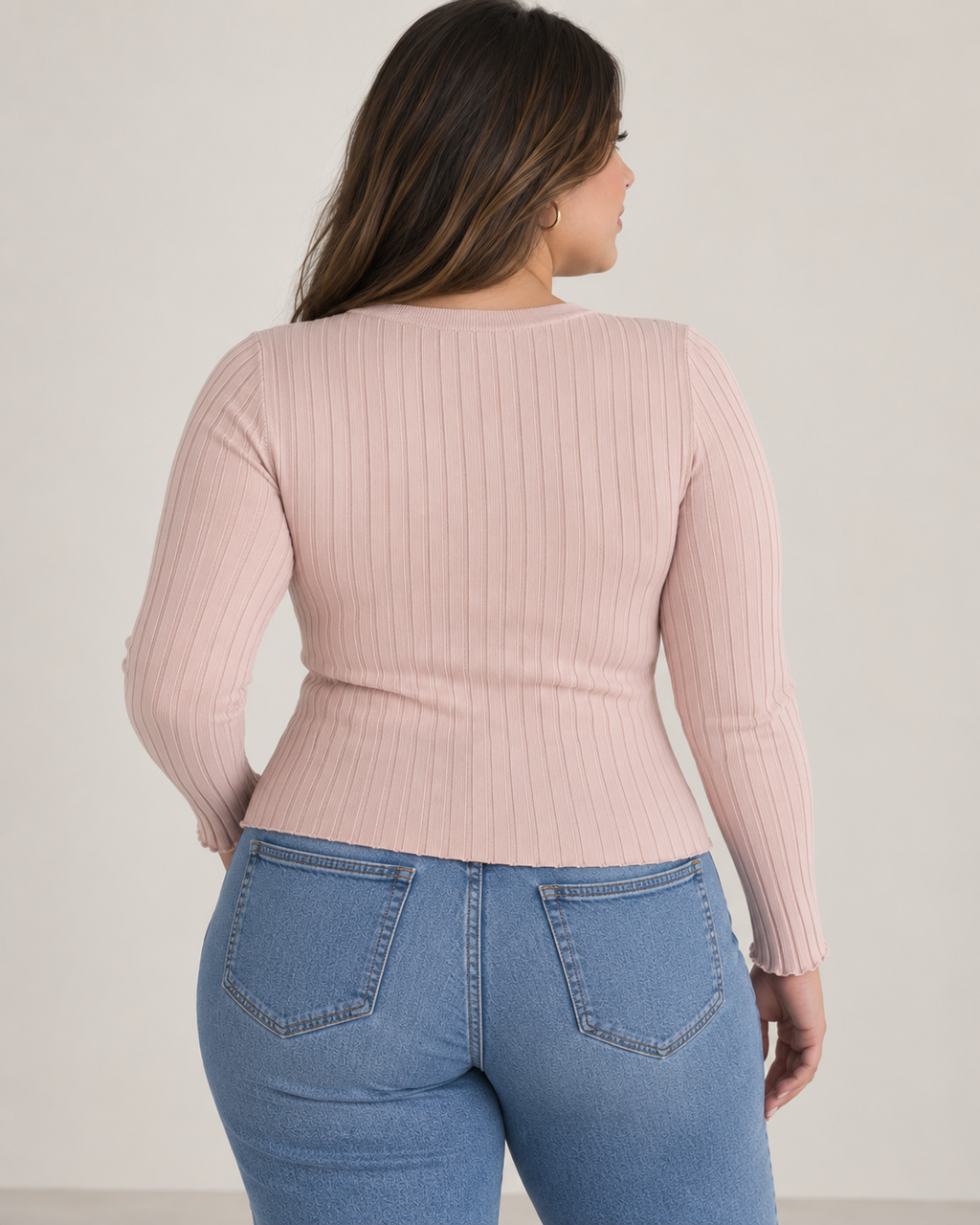 Blush - Ribbed Knit Long Sleeve