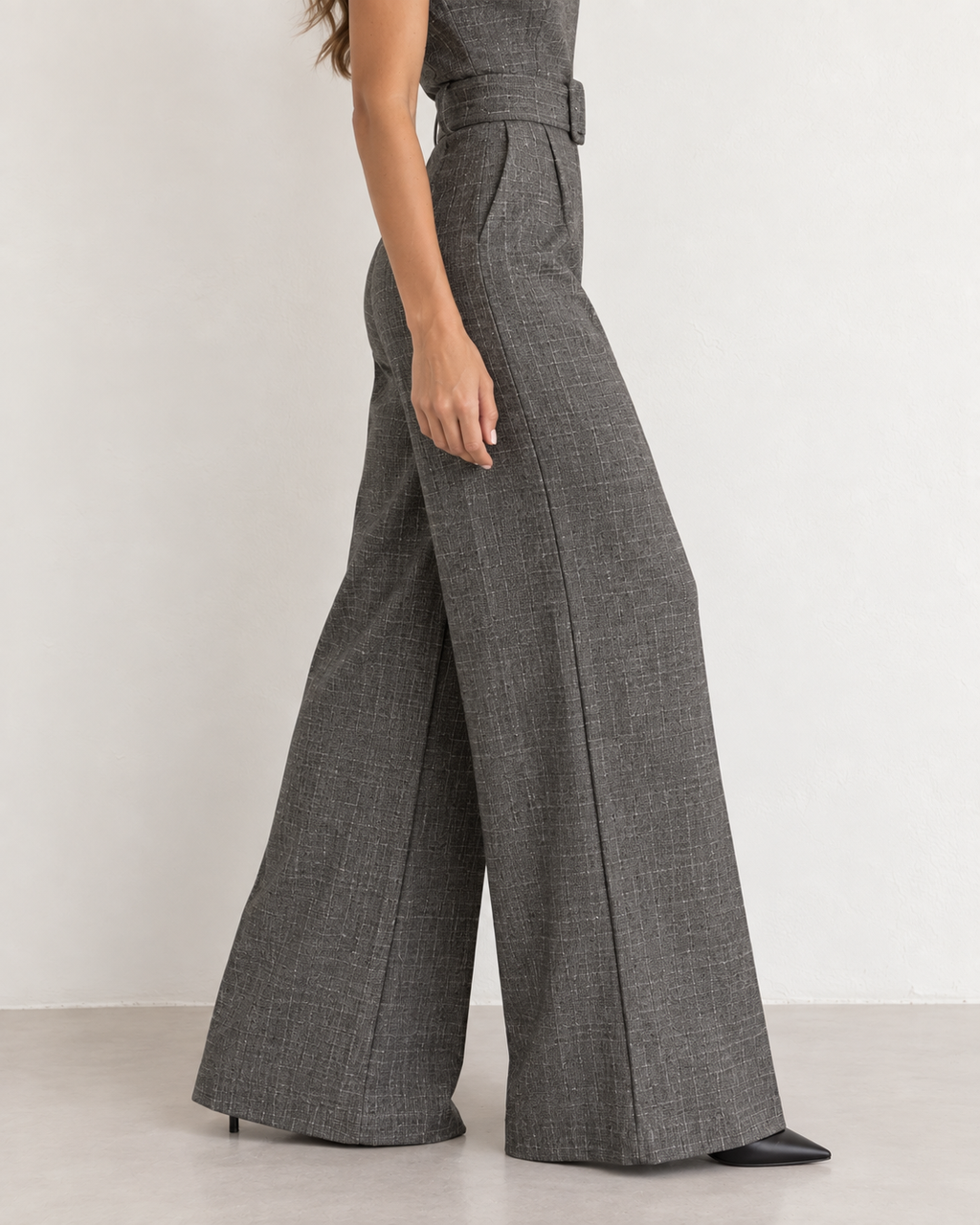 Slate Grey - Tailored Jumpsuit with Belt