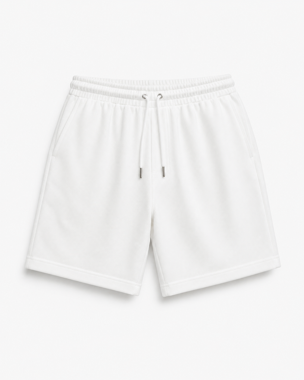 Monaco Textured Drawstring Shorts in Soft White