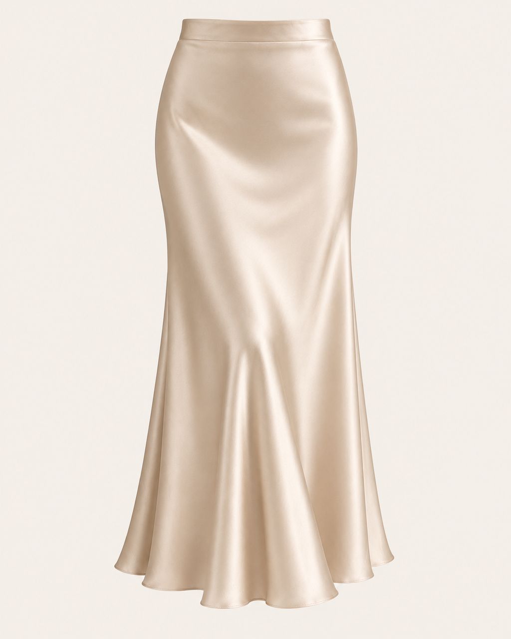 Ivory - Satin Slip Maxi  Skirt
