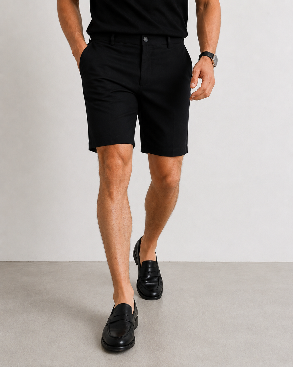 The Cartagena Short Tailored Chino in Black