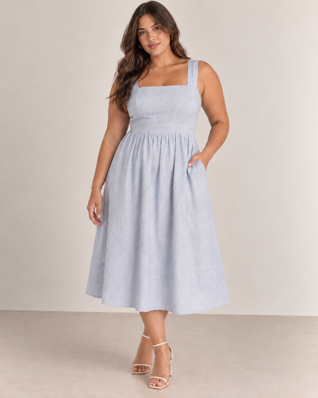 Mila Midi Dress - Powder Blue