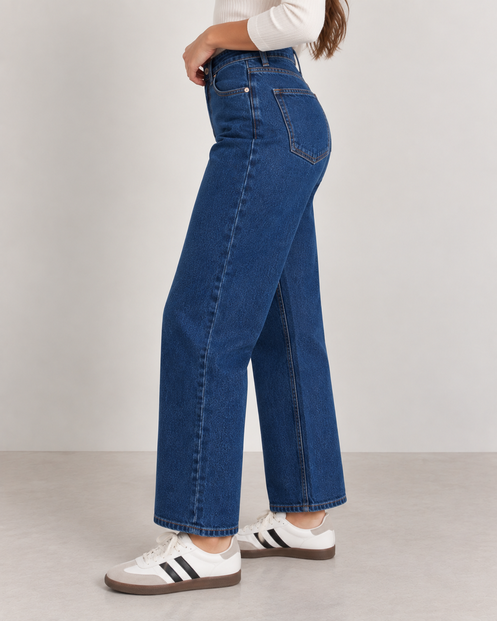 Dark Wash High Waisted Wide Leg Jeans