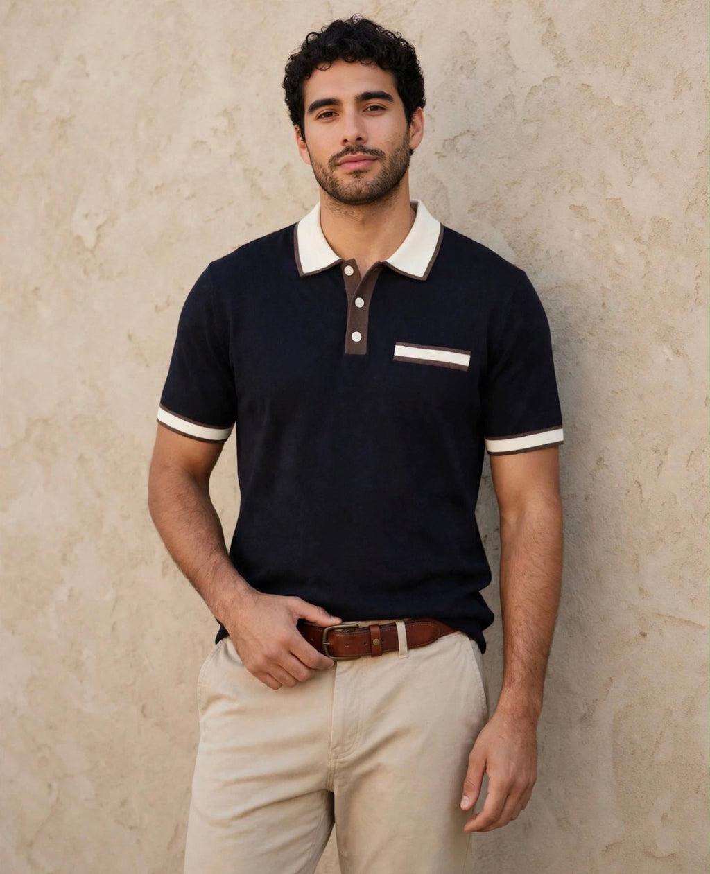 Croft Merino Polo - Ink Navy