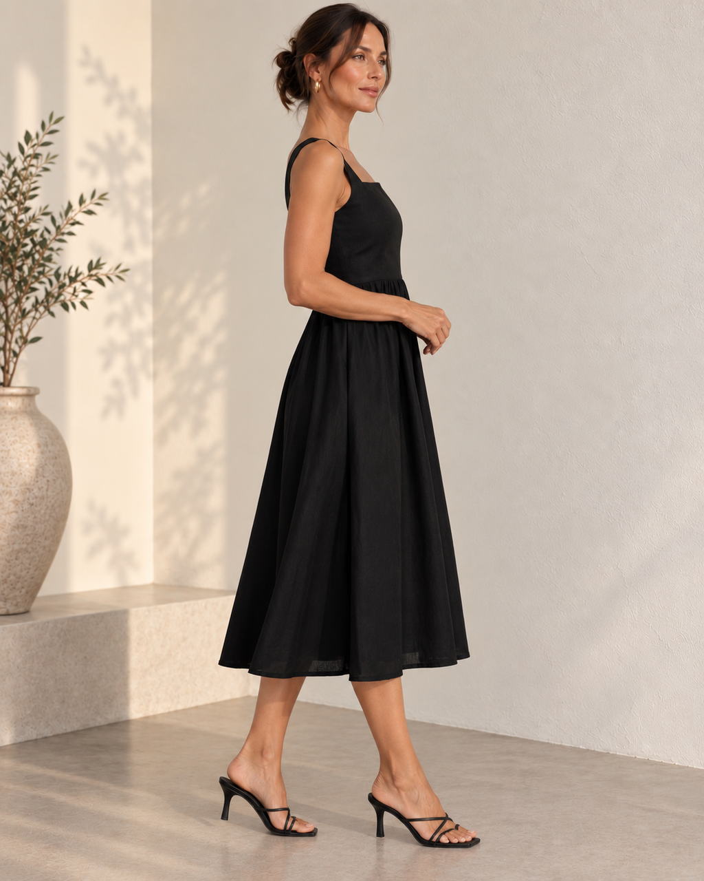 Mila Midi Dress - Black