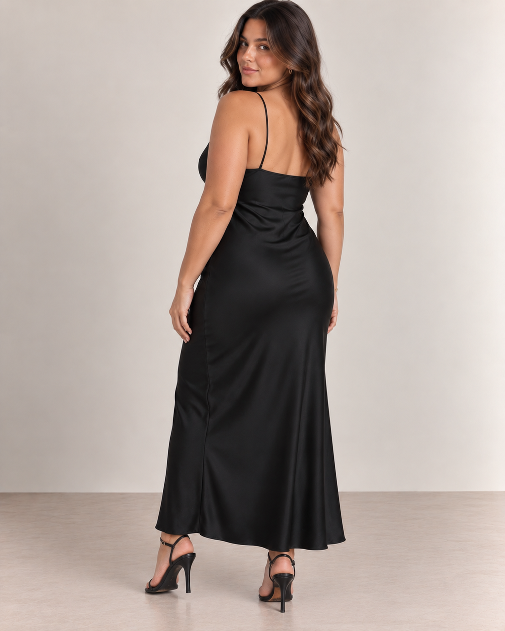 Luna Satin Slip Dress - Mildnight