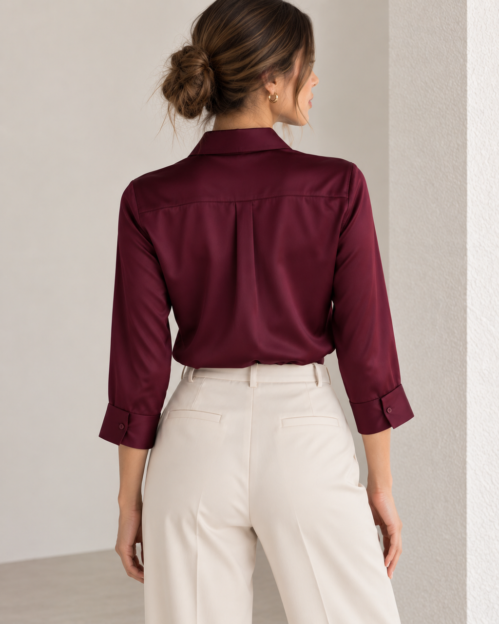 Oxblood - Silk Effect Blouse